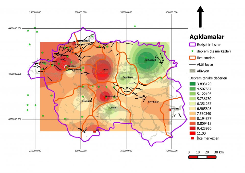 İşte Eskişehir ve ilçelerinin "Deprem Tehlike Haritası" 