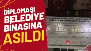 Ekrem İmamoğlu’nun üniversite diploması belediye binasına asıldı. CHP’li Hopa Belediyesi'nden