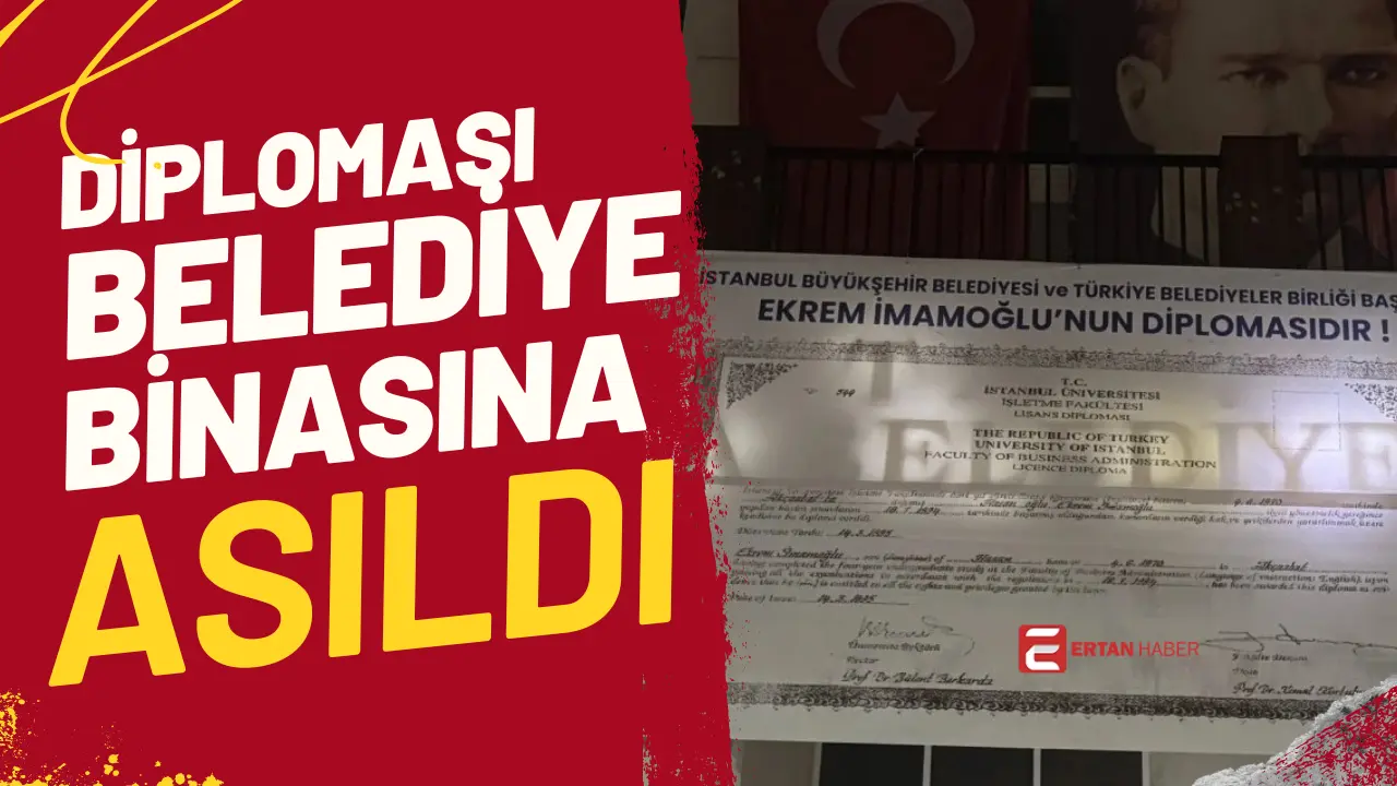 Ekrem İmamoğlu’nun üniversite diploması belediye binasına asıldı. CHP’li Hopa Belediyesi'nden