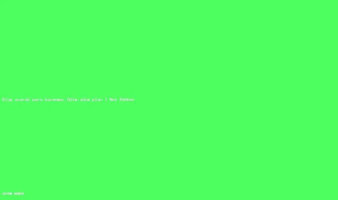 Konu: Blog açarak para kazanma: Adım adım plan | Net