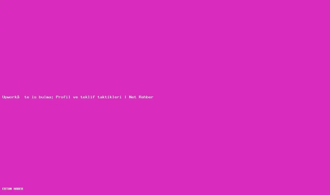 Konu: Upwork’te iş bulma: Profil ve teklif taktikleri | Net