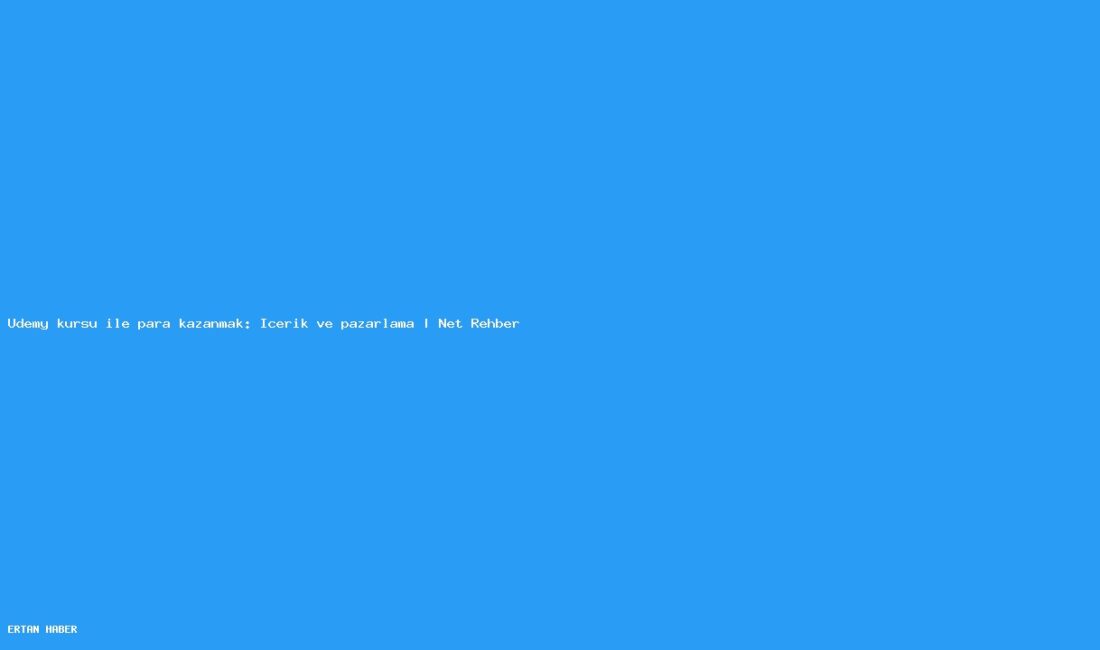 Konu: Udemy kursu ile para kazanmak: İçerik ve pazarlama |