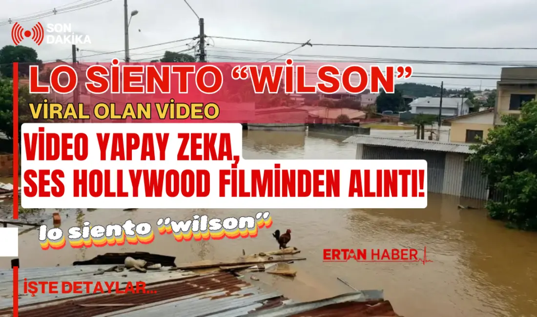 Lo siento Wilson videosunun sesi Cast Away filminden, görüntüleri yapay