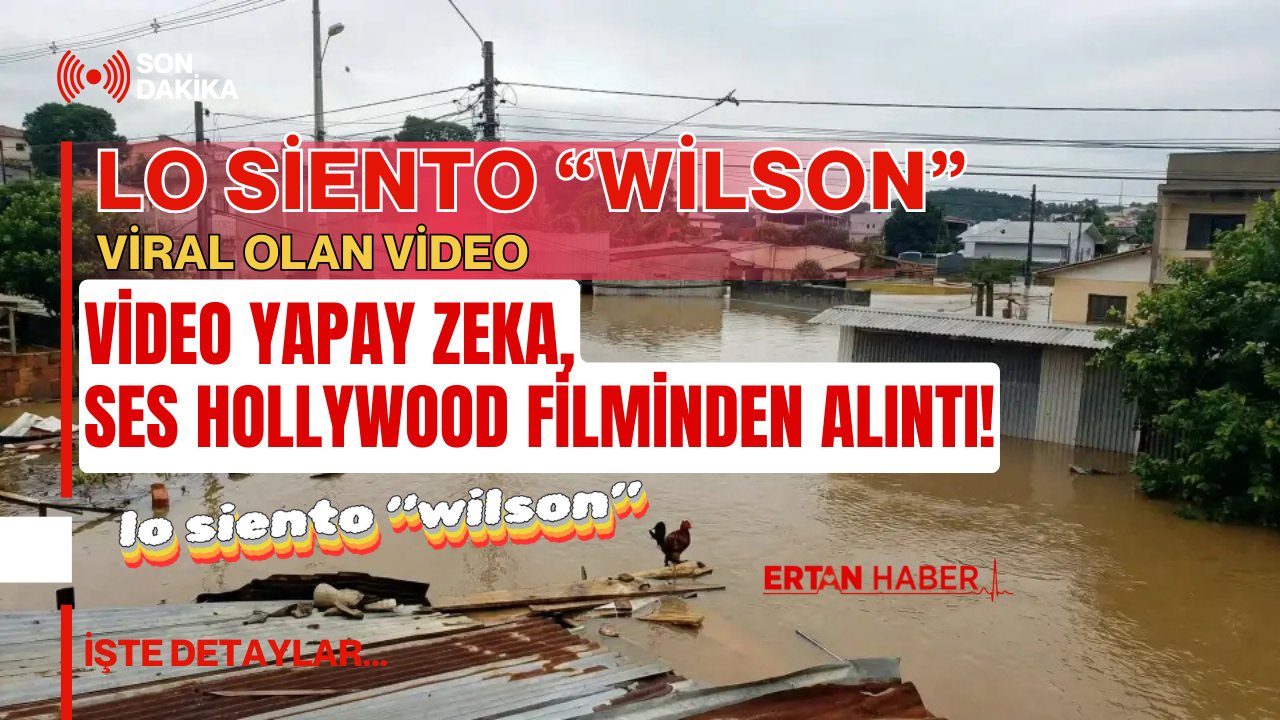 Lo siento Wilson videosunun sesi Cast Away filminden, görüntüleri yapay