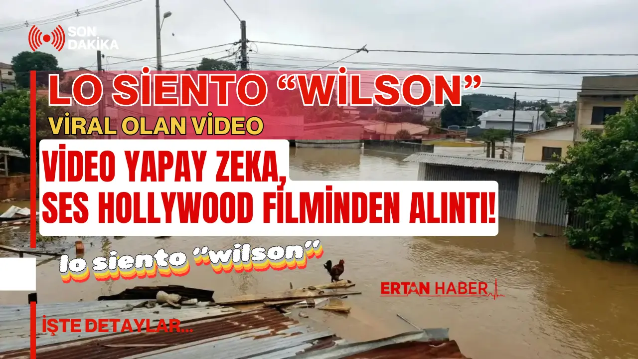 Lo siento Wilson videosunun sesi Cast Away filminden, görüntüleri yapay
