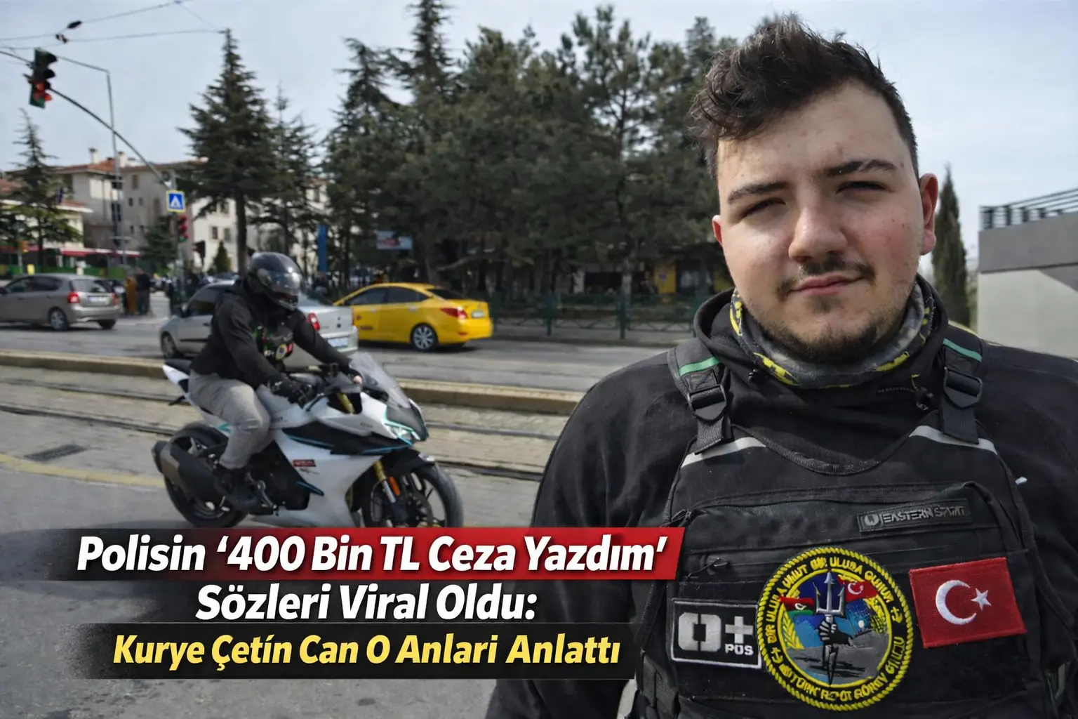 Eskişehir’de motosikletli kurye ile polis arasında geçen esprili ceza diyaloğu