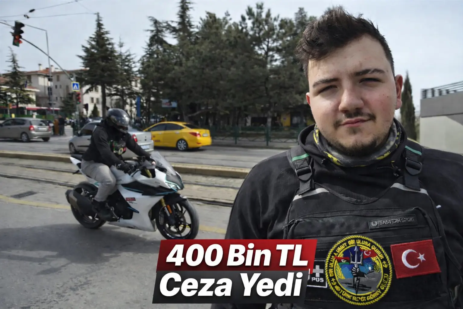 Eskişehir’de motosikletli kurye ile polis arasında geçen esprili ceza diyaloğu