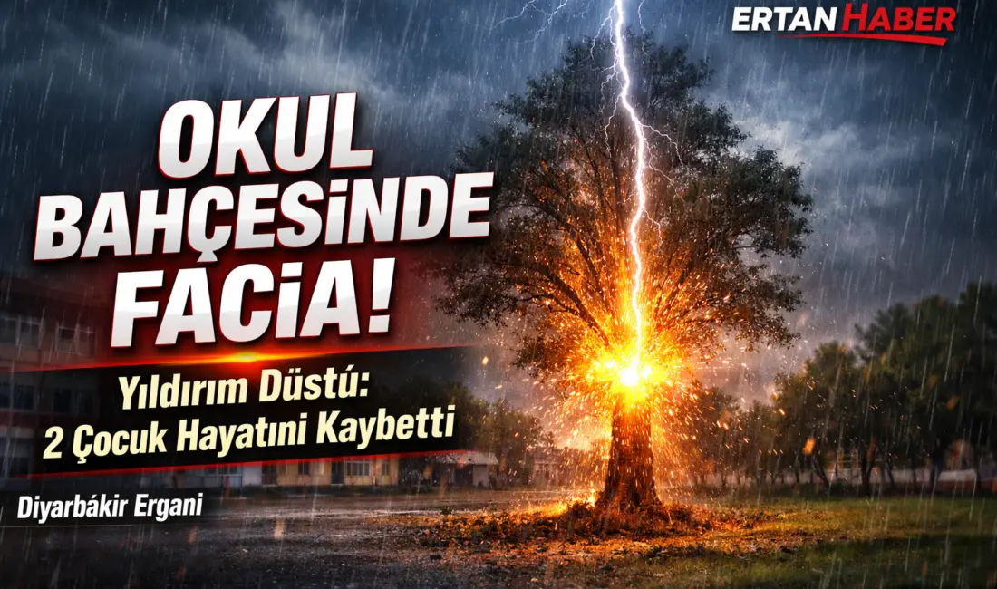 Diyarbakır’da okul bahçesine düşen yıldırım 2 çocuğun ölümüne neden oldu.