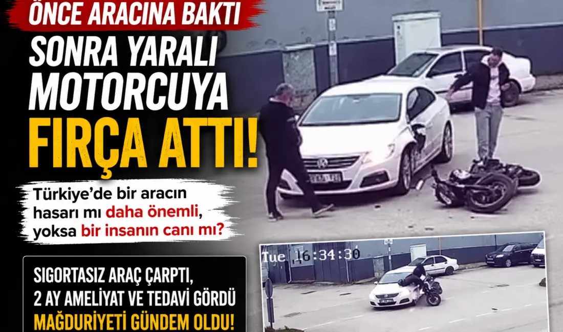 Trafikte yaşanan bir kaza sonrası ortaya çıkan görüntüler sosyal medyada