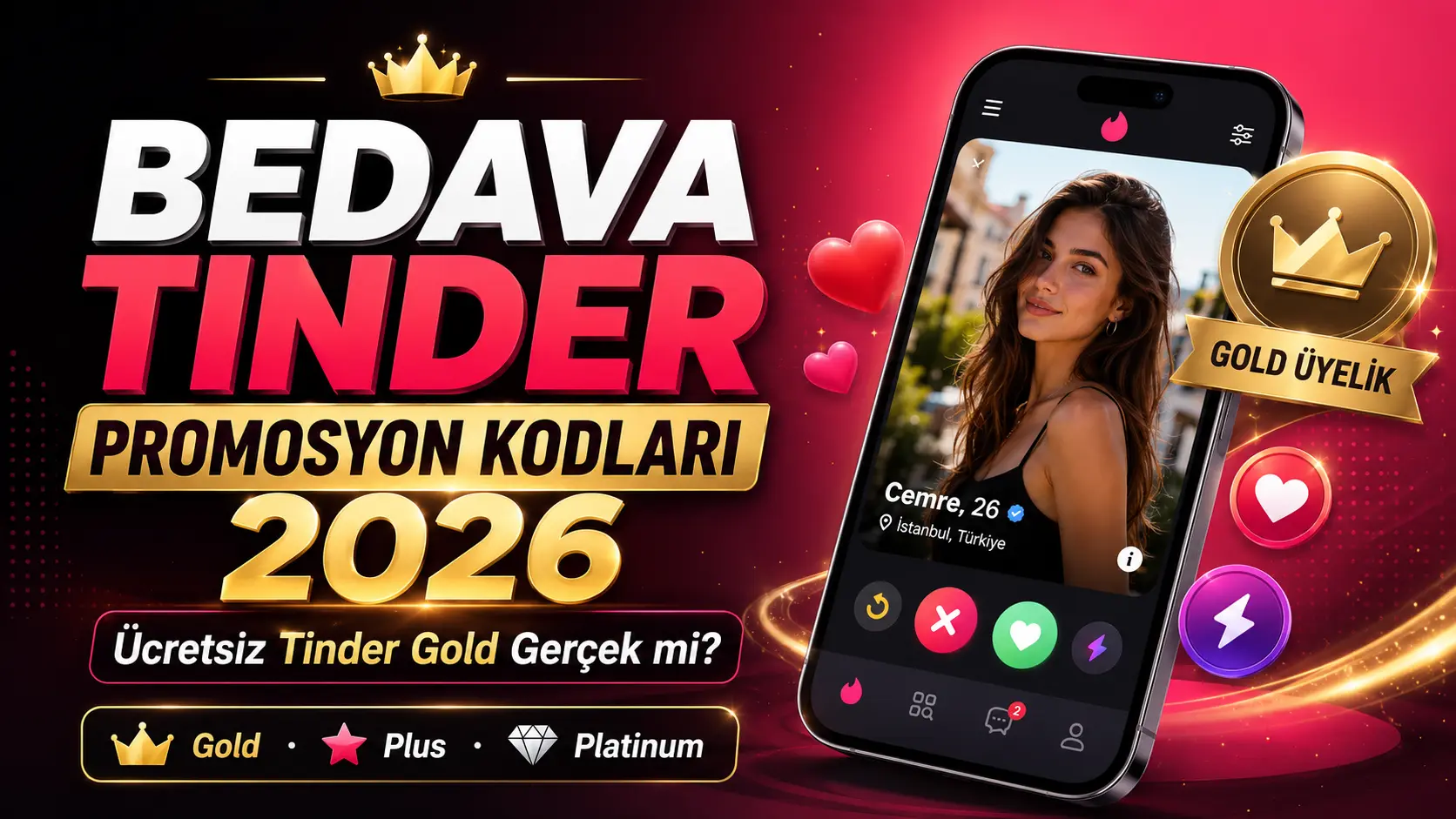 Ücretsiz Tinder Gold kodları cazip görünür; ancak sahte kodlar hesap
