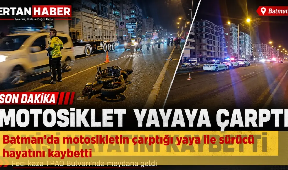 Batman’da motosikletin yayaya çarpması sonucu meydana gelen trafik kazasında 2