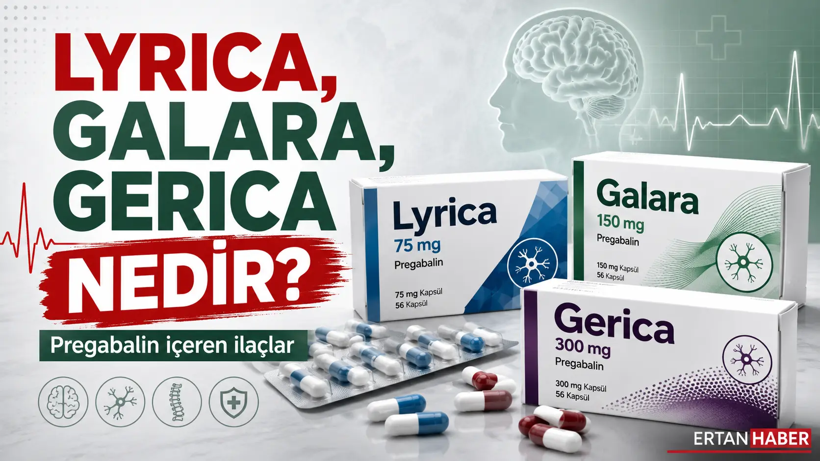 Lyrica, Galara ve Gerica aynı etken maddeyi taşıyan pregabalin grubu