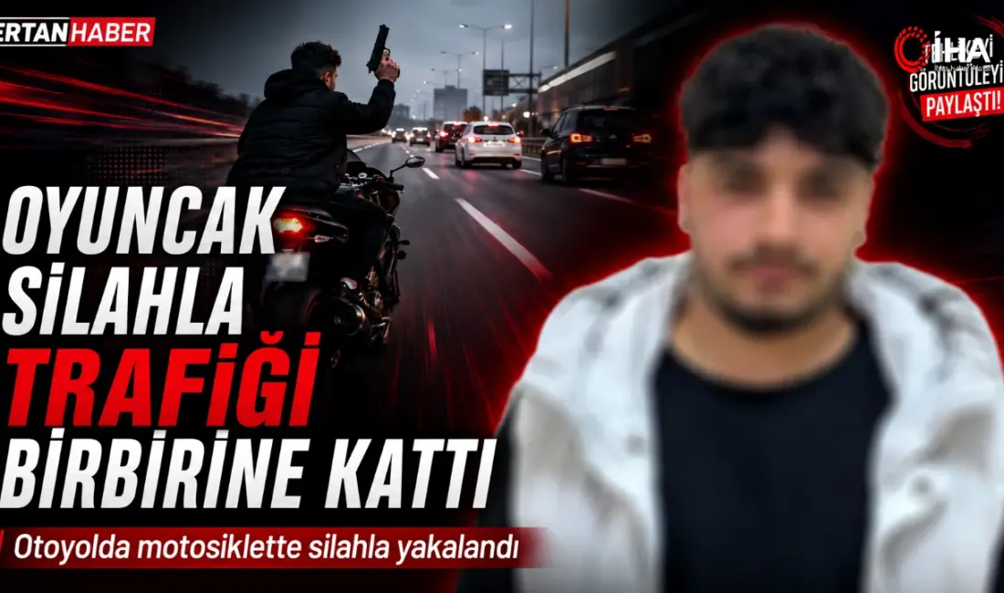 Gelen bilgilere göre, Otoyolda seyir halindeki bir motosiklette görülen silah