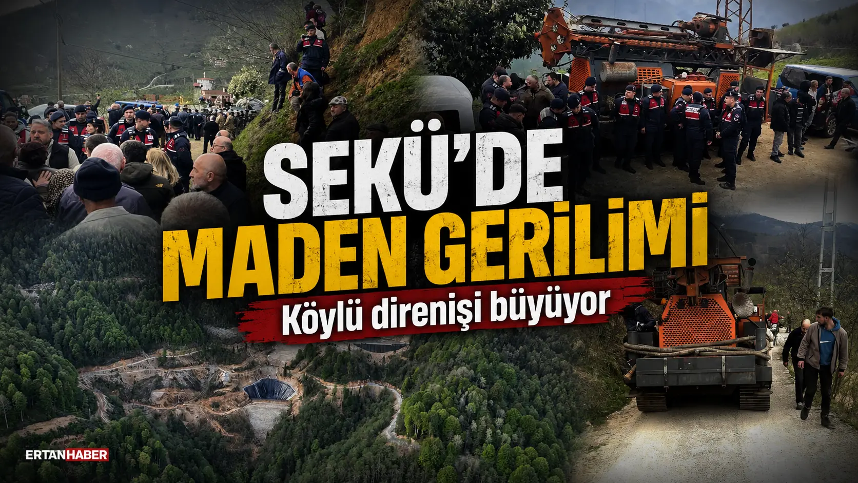 Giresun’un Tirebolu ilçesine bağlı Sekü Köyü’nde Alagöz Maden’in sondaj girişimi,