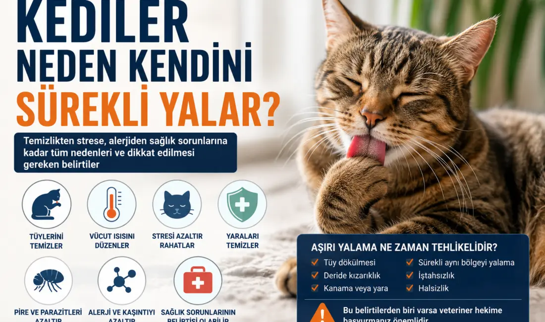 Kedilerin günün büyük bölümünü kendilerini yalayarak geçirmesi birçok kedi sahibini